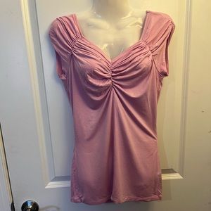 Pink, size medium, Karen Kane short sleeved top, T-shirt material